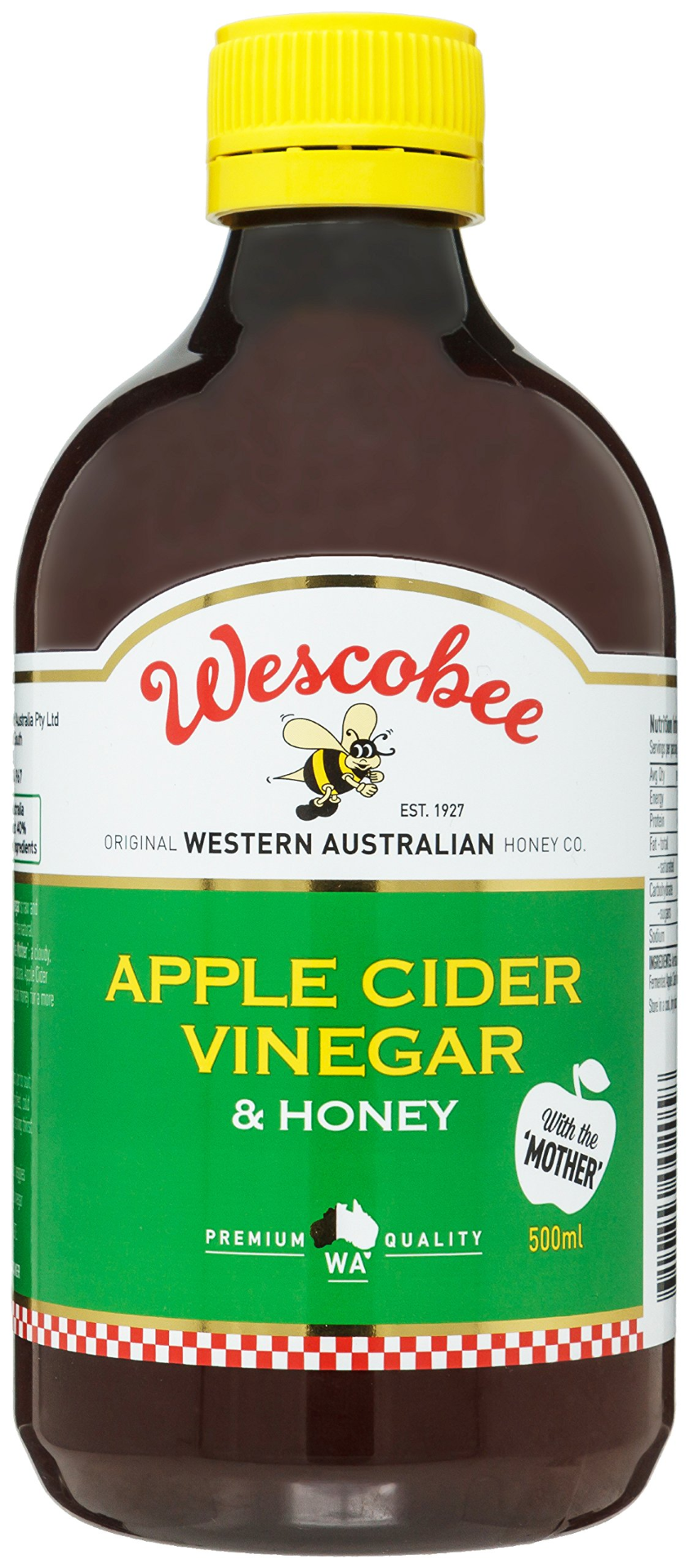 WESCOBEE APPLE CIDER VINERGAR +HONEY 500ML
